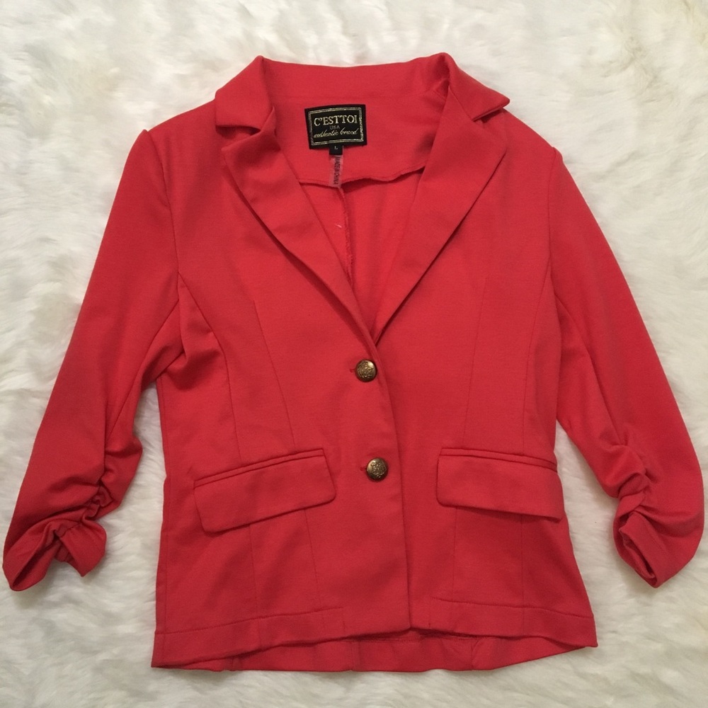 NWOT boutique coral blazer